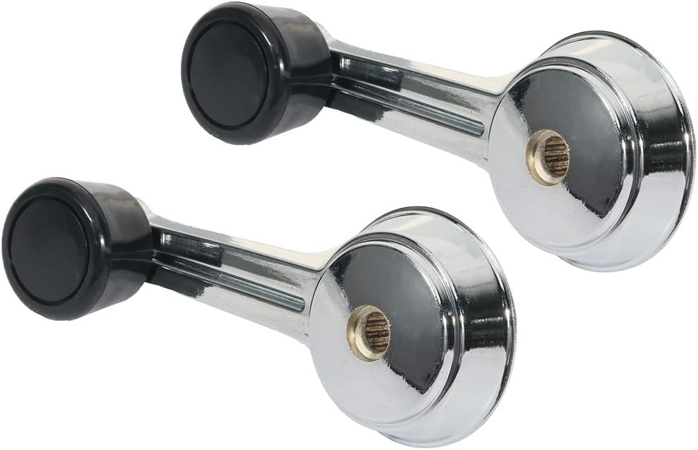 OCPTY Door Handles Window Crank Handle Side Replacement fit for 1984-1991 for Jeep Grand Wagoneer Chrome/Black 2pcs