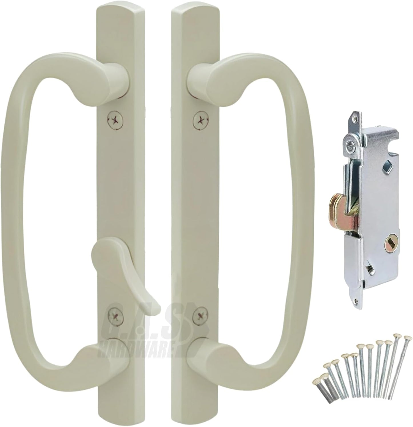 8.5" Legacy Sliding Patio Glass Door Handle Set Replacement – Offset Latch, Non-Keyed, Bronze – Sash Controls 2265 Handle & 45° Mortise Lock– Fits 3-15/16” Screw Spacing & 1-1/4" to 2-1/4" Thick Doors