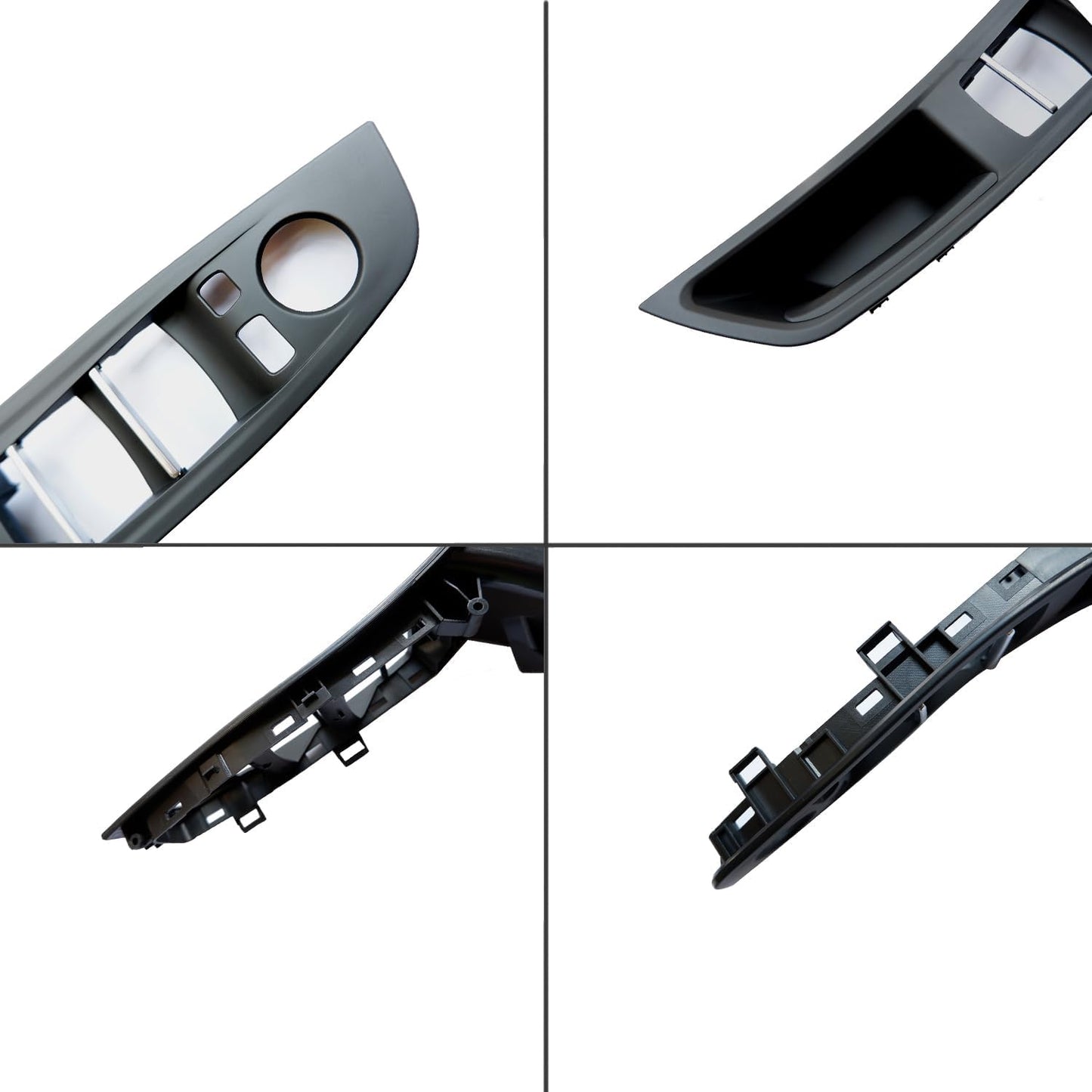 WODOFO GDR(7PCS Kit Inside Door Handle,Door Pull,Window Switch Armrest Panel Button Cover,All Four Inside Handle Trim Replacement for BMW 5 Series 528i 535d 535i 550i M5 F10 51417225873 Black