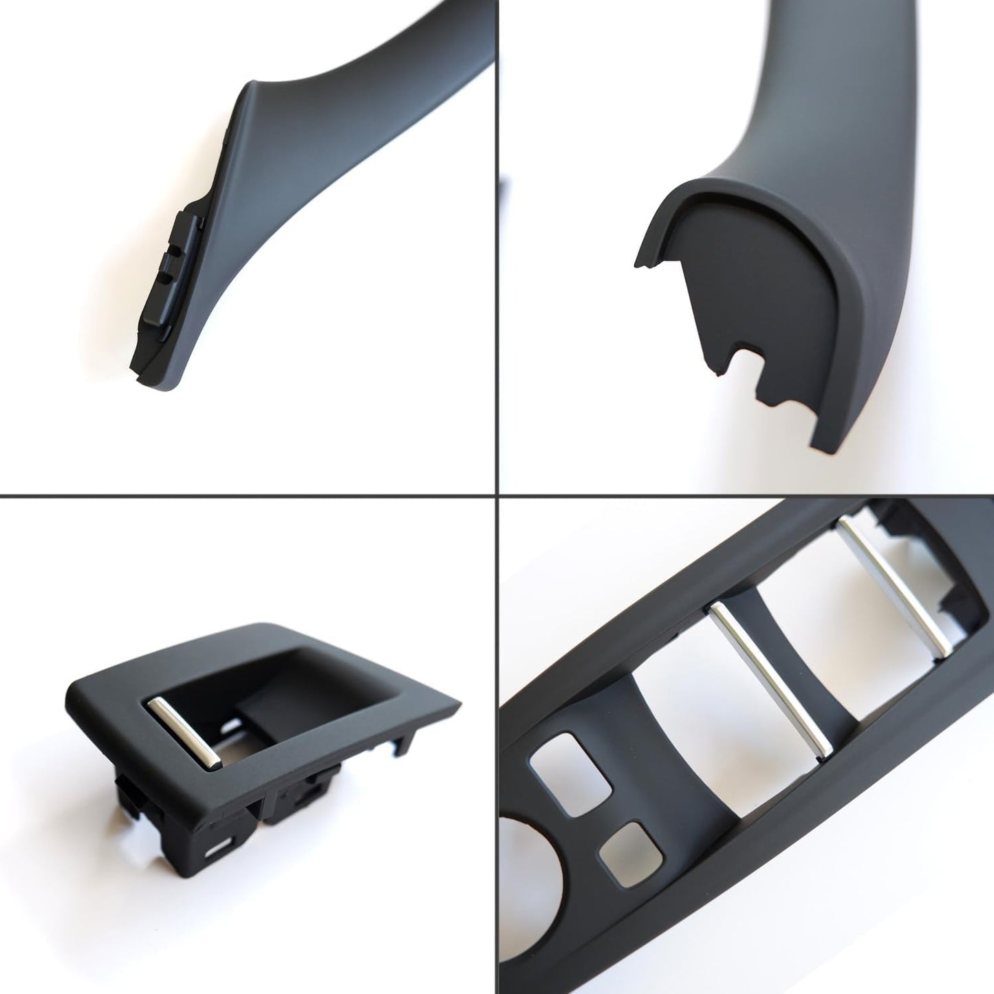 WODOFO GDR(7PCS Kit Inside Door Handle,Door Pull,Window Switch Armrest Panel Button Cover,All Four Inside Handle Trim Replacement for BMW 5 Series 528i 535d 535i 550i M5 F10 51417225873 Black