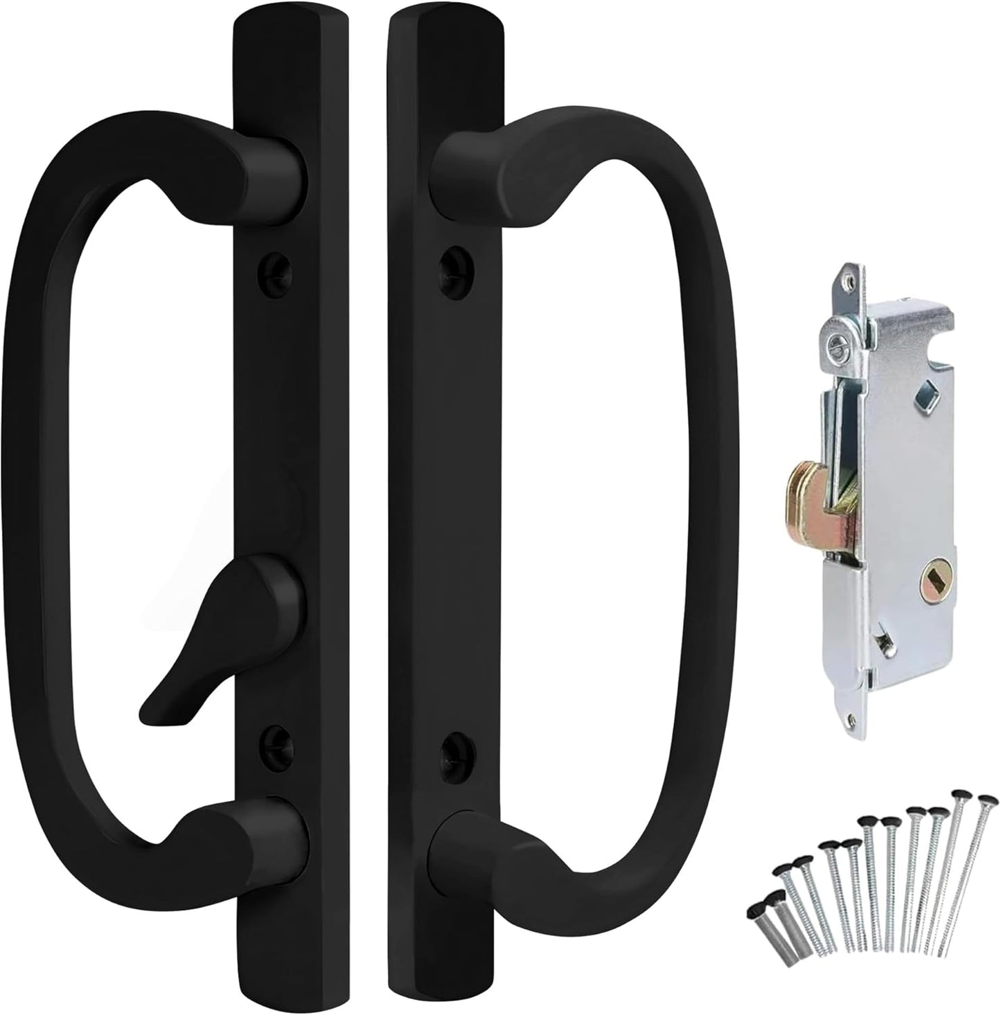 8.5" Legacy Sliding Patio Glass Door Handle Set Replacement – Offset Latch, Non-Keyed, Bronze – Sash Controls 2265 Handle & 45° Mortise Lock– Fits 3-15/16” Screw Spacing & 1-1/4" to 2-1/4" Thick Doors