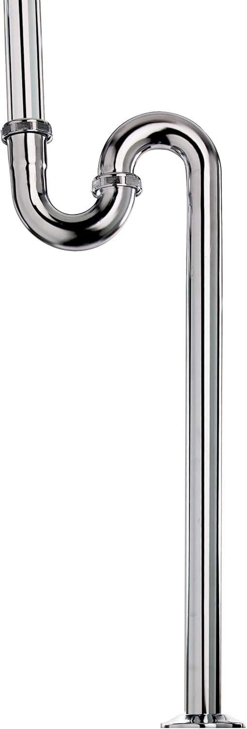 Plumb Pak 324CK S-Trap, 1-1/4-Inch by 1-1/4-Inch, Polished Chrome