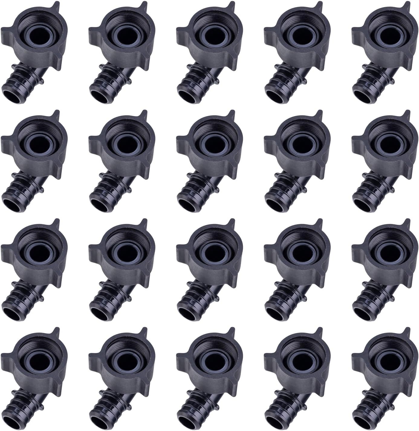(Pack of 10) EFIELD Poly PPSU Pex Barb Crimp 1/2" Pex X 1/2" Female NPT Swivel Elbow Adapter Fittings With Position Tab, cUPC Certified (10),(PPSU1807099)
