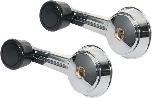 OCPTY Door Handles Window Crank Handle Side Replacement fit for 1984-1991 for Jeep Grand Wagoneer Chrome/Black 2pcs
