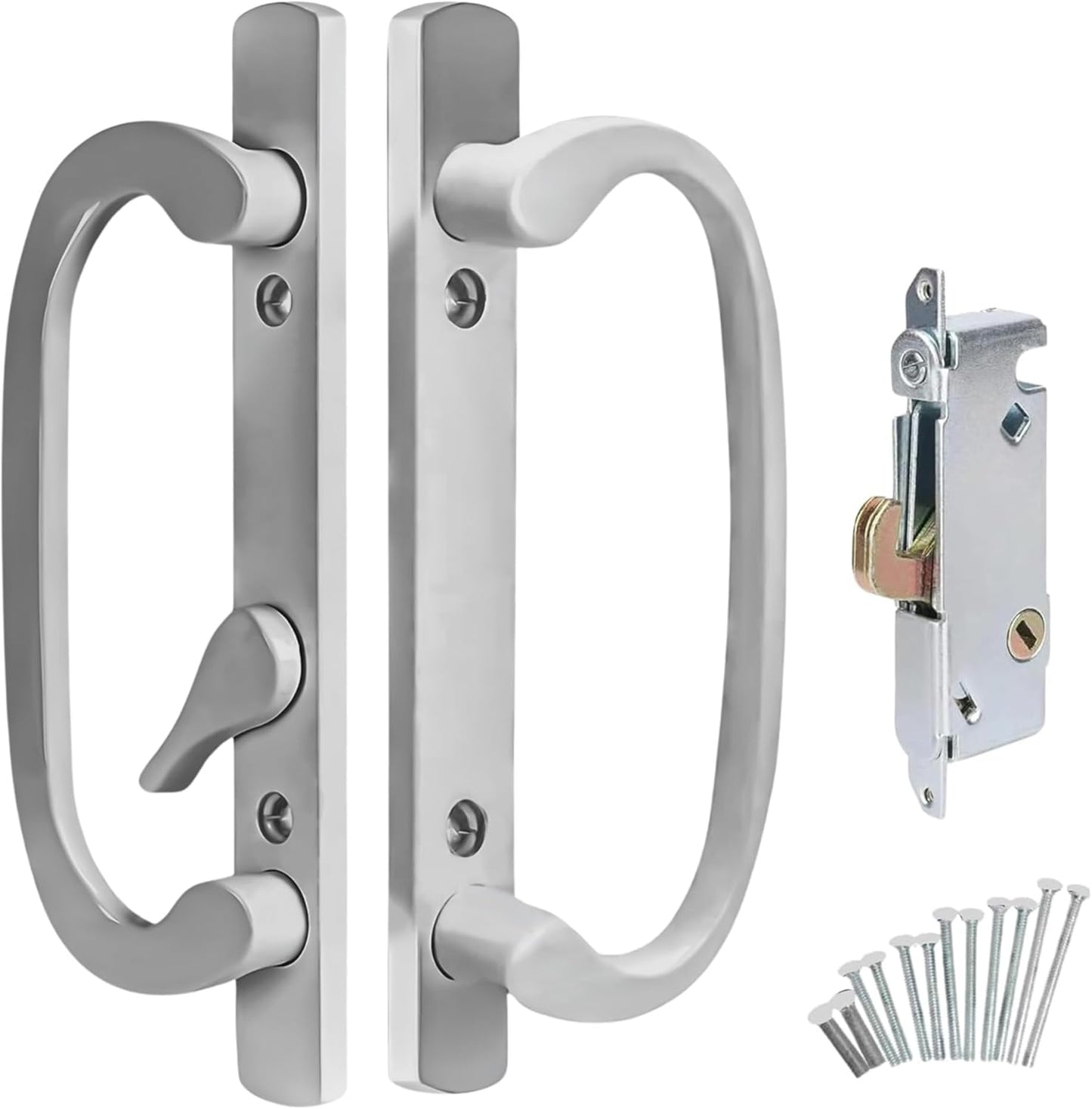 8.5" Legacy Sliding Patio Glass Door Handle Set Replacement – Offset Latch, Non-Keyed, Bronze – Sash Controls 2265 Handle & 45° Mortise Lock– Fits 3-15/16” Screw Spacing & 1-1/4" to 2-1/4" Thick Doors