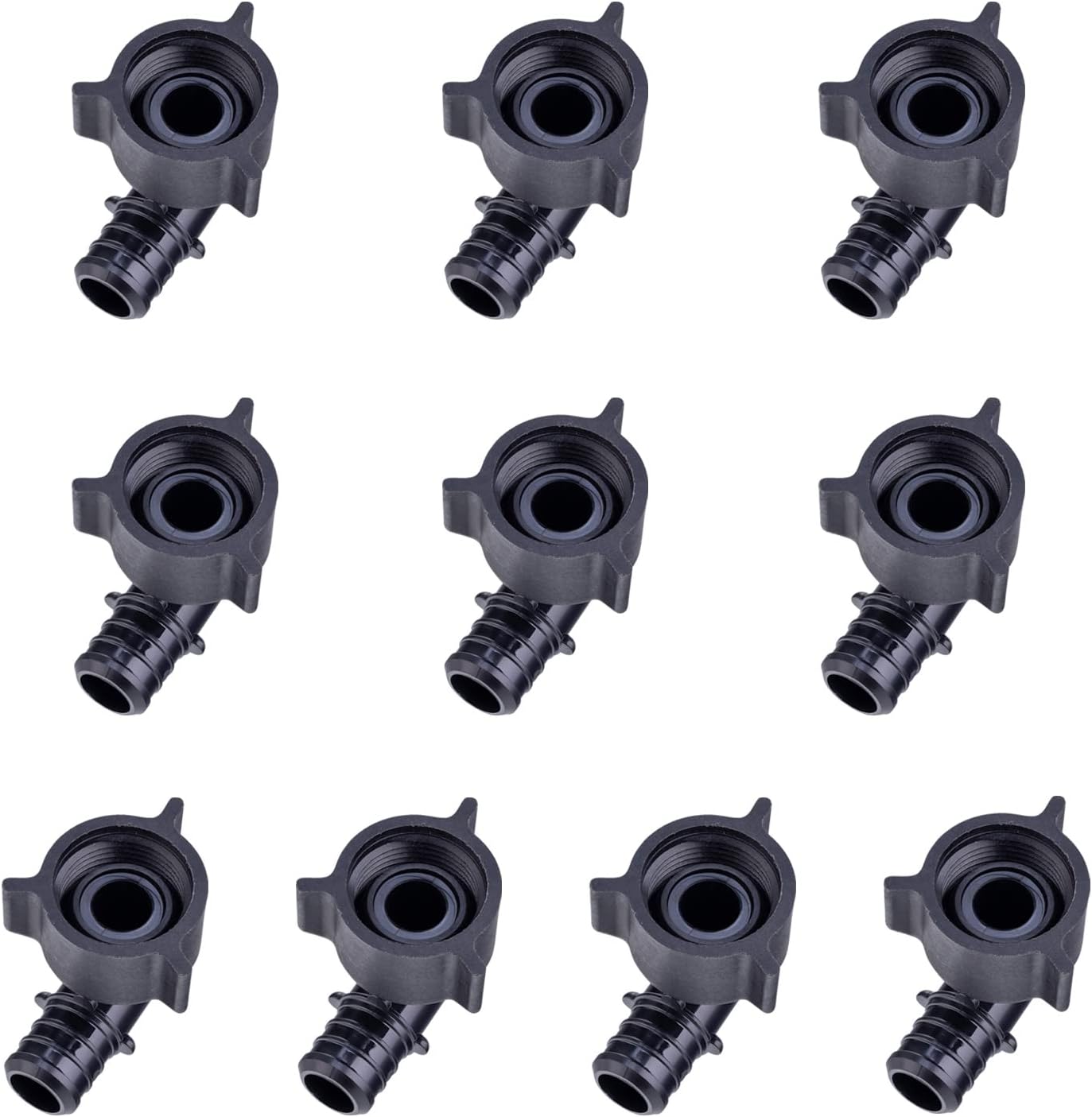 (Pack of 10) EFIELD Poly PPSU Pex Barb Crimp 1/2" Pex X 1/2" Female NPT Swivel Elbow Adapter Fittings With Position Tab, cUPC Certified (10),(PPSU1807099)